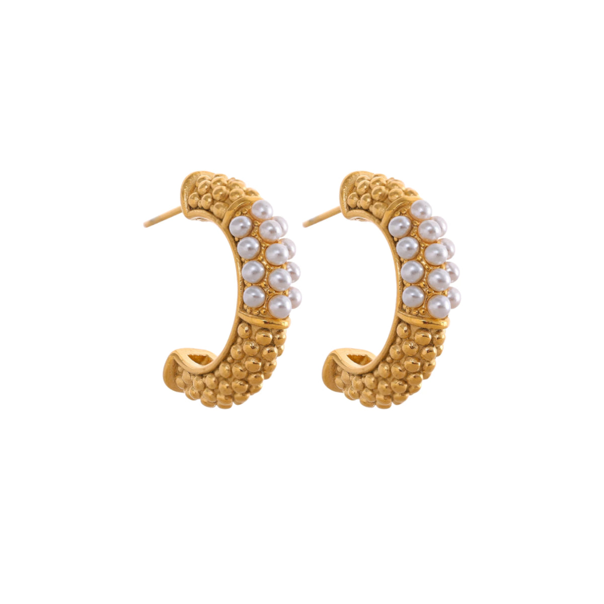 Gold Pearl Ohrringe Yasemen Store Schmuck Accessoires Edelstahl Stainless Steel 18K Vergoldet Gold jewel jewelry earring