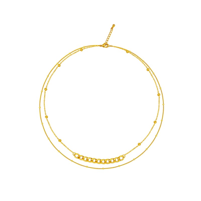 Hera Dual Kette Halskette Yasemen Store Schmuck Accessoires Ketten Stainless Steel Edelstahl 14K Vergoldet Gold jewel jewelry chain