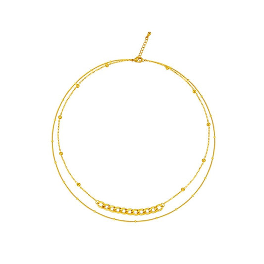Hera Dual Kette Halskette Yasemen Store Schmuck Accessoires Ketten Stainless Steel Edelstahl 14K Vergoldet Gold jewel jewelry chain