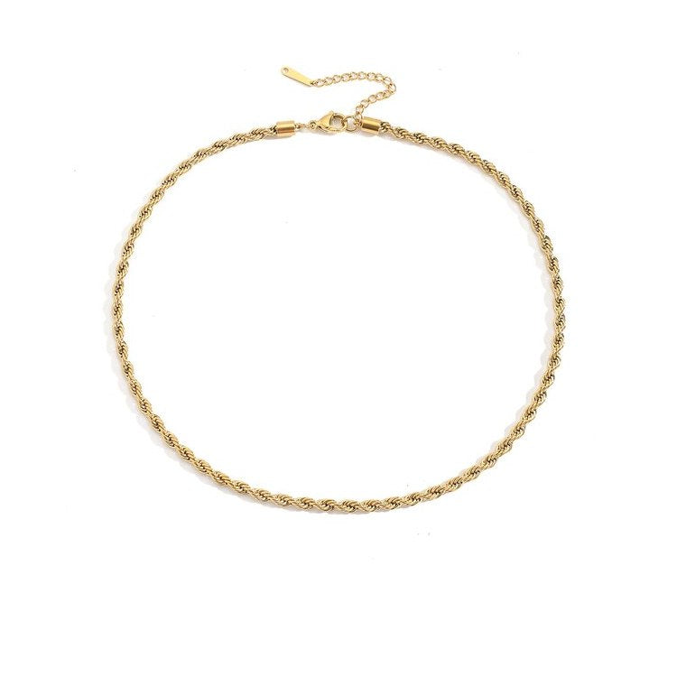 Twisted Rope Kette Halskette Yasemen Store Schmuck Accessoires Ketten Stainless Steel Edelstahl 14K Vergoldet Gold jewel jewelry chain