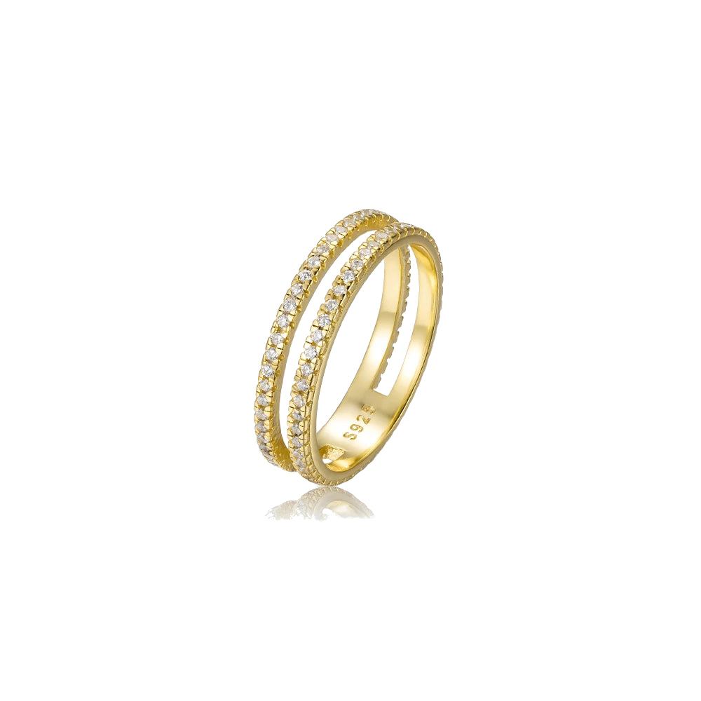 Zara Ring Yasemen Store 925 Sterlingsilber Sterling Gold 18K Vergoldet Zirkonia Ring