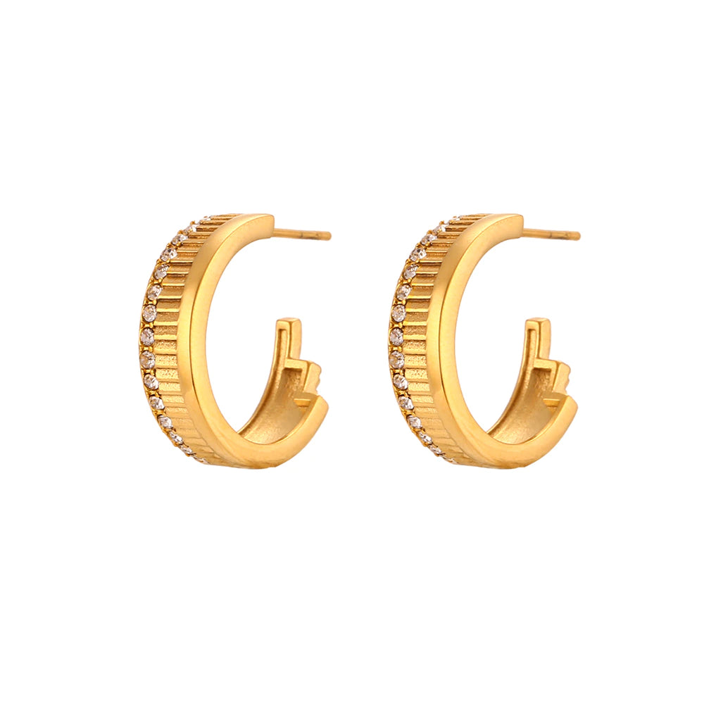 Blanca Ohrringe Yasemen Store Ohrring Stainless Steel Edelstahl 14K vergoldet Gold earrings
